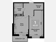 1-комнатная квартира, 43.62 м², 6/15 этаж фото 0