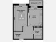 1-комнатная квартира, 43.62 м², 13/15 этаж фото 0
