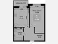 1-комнатная квартира, 43.62 м², 8/15 этаж фото 0