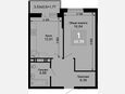 1-комнатная квартира, 43.62 м², 5/15 этаж фото 0