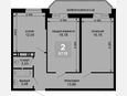 2-комнатная квартира, 63.77 м², 7/19 этаж фото 0