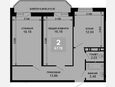 2-комнатная квартира, 63.77 м², 13/19 этаж фото 0