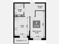 1-комнатная квартира, 43.62 м², 10/15 этаж фото 0