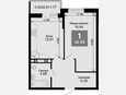 1-комнатная квартира, 43.62 м², 6/15 этаж фото 0