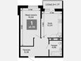1-комнатная квартира, 44.09 м², 4/15 этаж фото 0